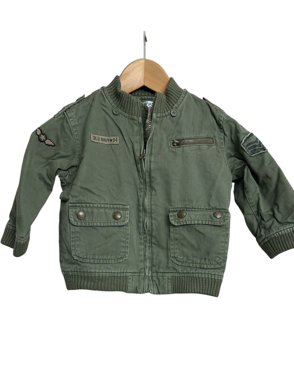 Old Navy Olive Green Kids Military-Style Bomber Jacket- NWOT Size 3T.